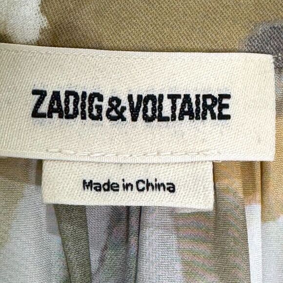 Zadig & Voltaire Size Small Tink Camou Long Sleeved High Low Blouse - Picture 2 of 6